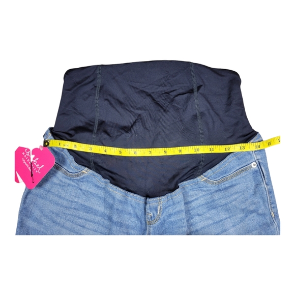 NEW Isabel maternity High Rise Over Belly Cropped Distressed Straight Jeans Sz 2 - Picture 8 of 11